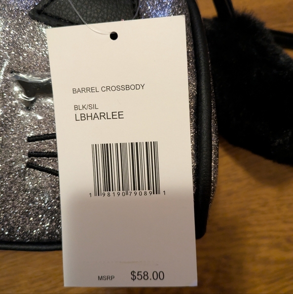 NWT Betsey Johnson Glitter Cat 😺🐈 Barrel Crossbody - Picture 6 of 7